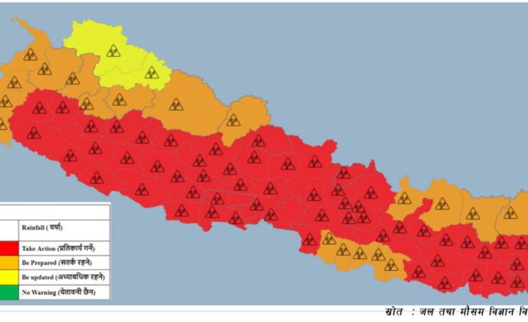 भारी बर्षाको रेड अलर्टले किसानहरु चिन्तित