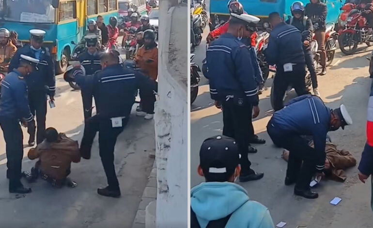 ट्राफिक प्रहरीबाट सर्वसाधारण निर्घात कुटिएको भिडिओ सार्वजनिक