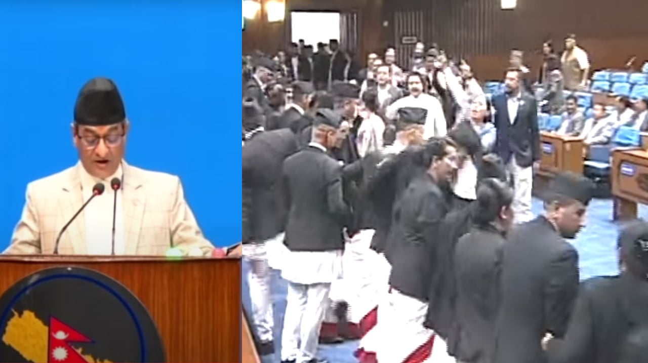 विपक्षी दुईतिर बाँडिएपछि मौका छोपेर सांसदमा गृहमन्त्रीले भिजिट भिसामा संलग्नता नभएकाे दाबी गर्न भ्याए