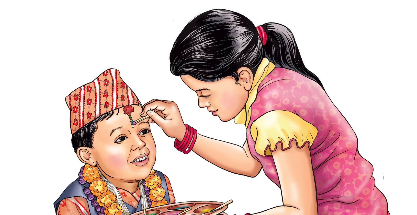 भाइटिकामा लगाइने सप्तरङ्गी टीका र बलिराजाको महत्व