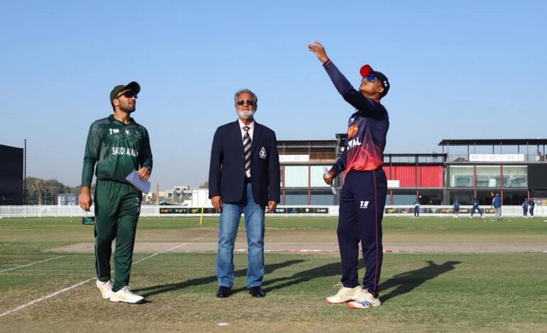 यु–१९ प्रिमियर कपः साउदी अरेबियाविरुद्ध पहिला फिल्डिङमा नेपाल