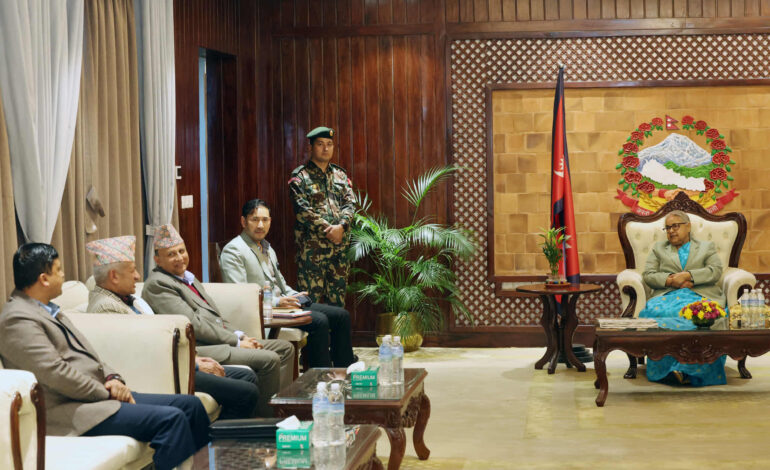 एमाले नेताहरुसँग प्रधानमन्त्रीले गरिन् छलफल