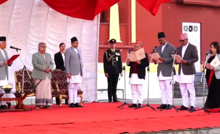 मन्त्रिपरिषद विस्तार नयाँ ४ मन्त्रीले लिए सपथ