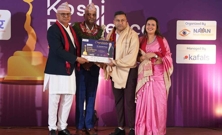 सन्तोष प्रसाई कोशी एक्सिलेन्स अवार्ड २०२६ बाट सम्मानित