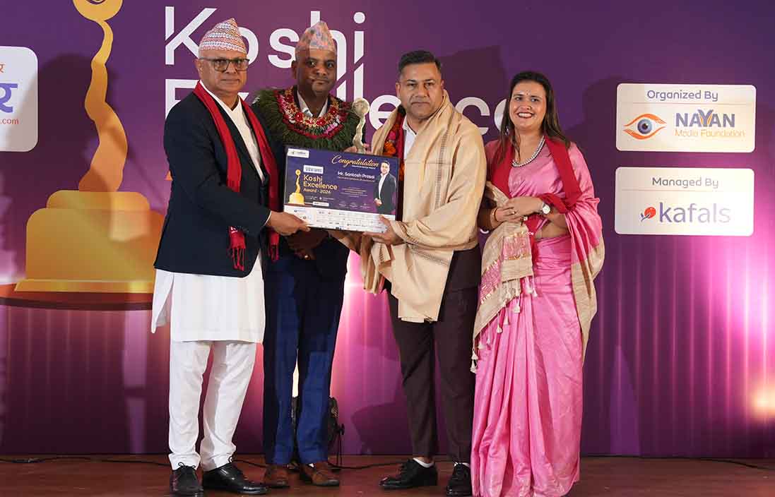 सन्तोष प्रसाई कोशी एक्सिलेन्स अवार्ड २०२६ बाट सम्मानित