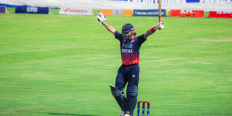 अमेरिका विरुद्ध भुर्तेलको सतक सहित नेपालको सानदार जीत