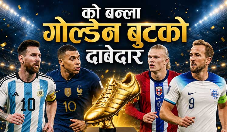 गोल्डेन बुटको दाबेदारीमा मेस्सी, एम्बाप्पे र हालान्डसँगै ह्यारी केनको इन्ट्री